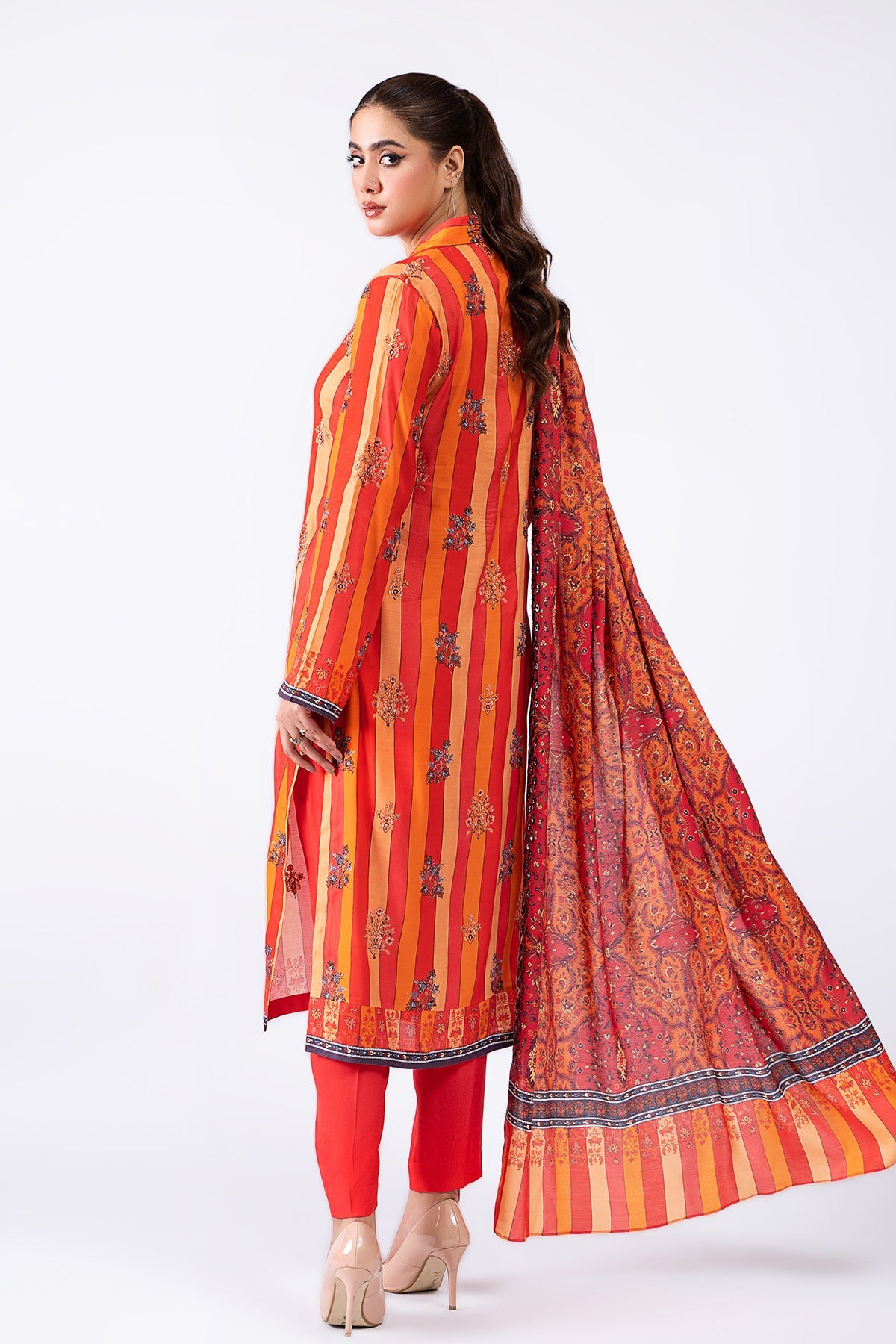 Kayseria - 3 Piece Pk Raw Silk Suit