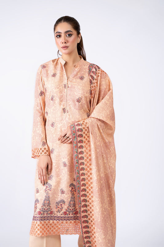 Kayseria - 3 Piece Pk Raw Silk Suit