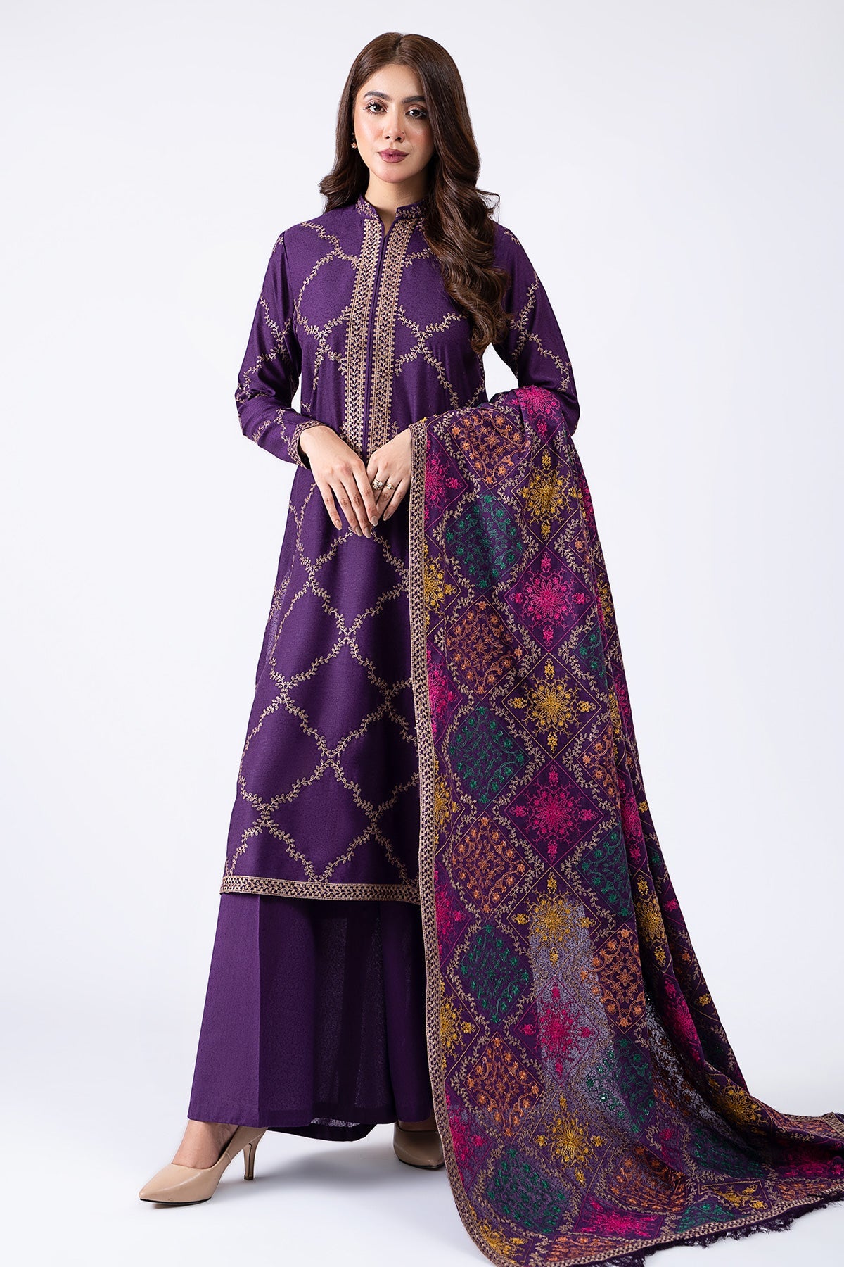 Kayseria - 3 Piece Viscose Karandi Suit