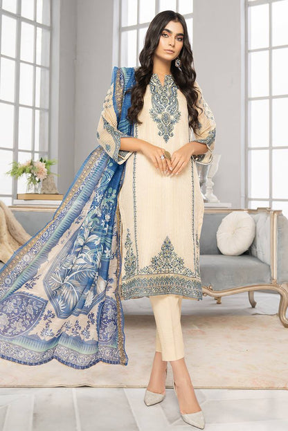Ellena - 3-PC Stitched Organza Suit