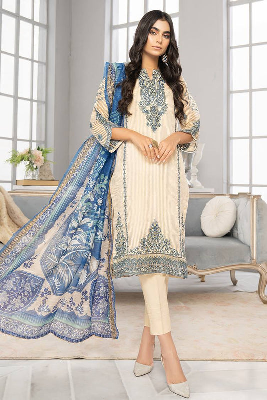 Ellena - 3-PC Stitched Organza Suit