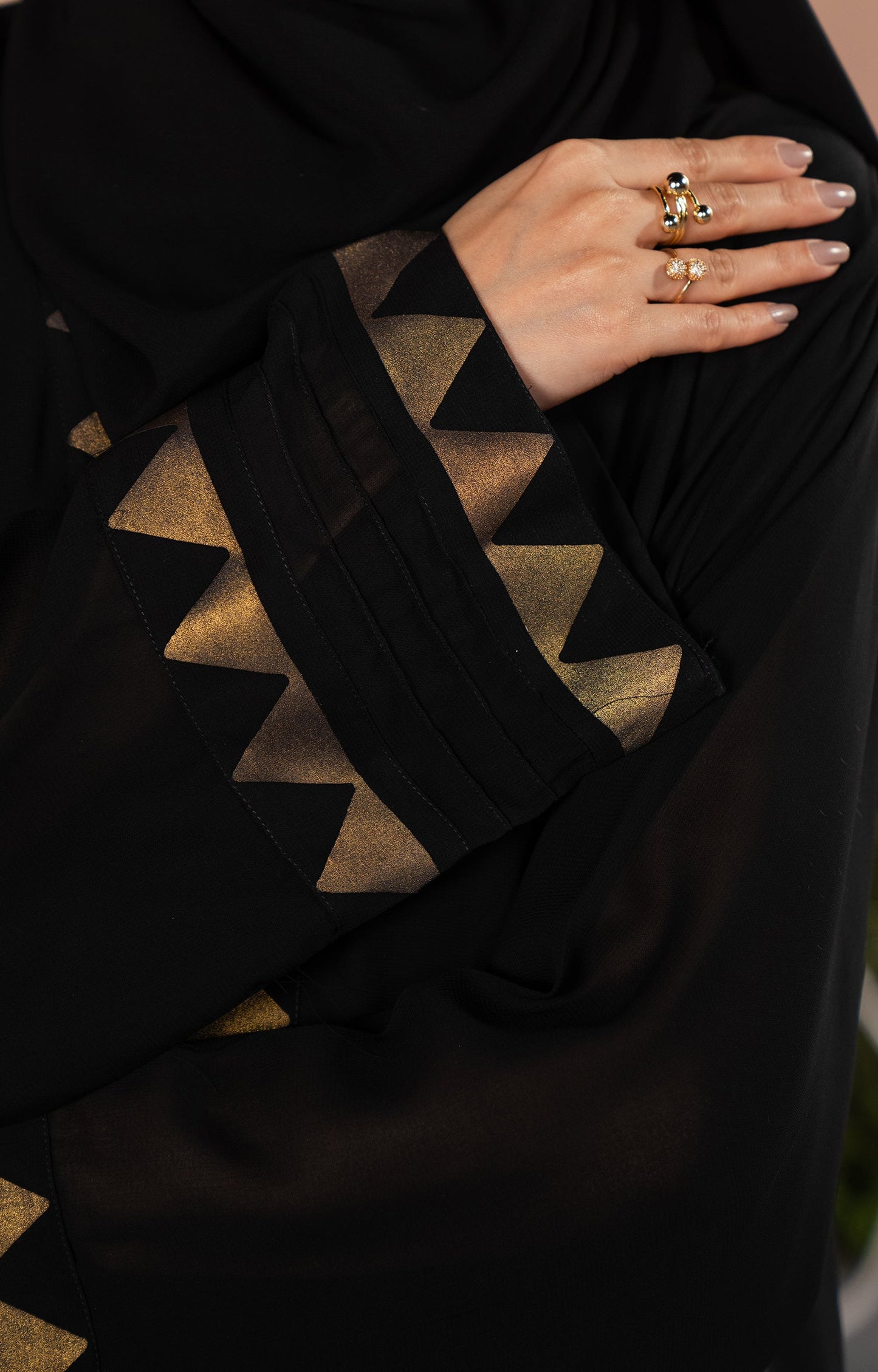 Hareer - ONYX PEARL FRONT OPEN ABAYA