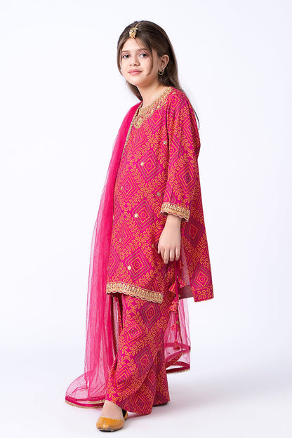 Kayseria - 3 Piece Pk Raw Silk Suit