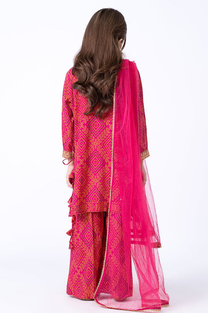 Kayseria - 3 Piece Pk Raw Silk Suit