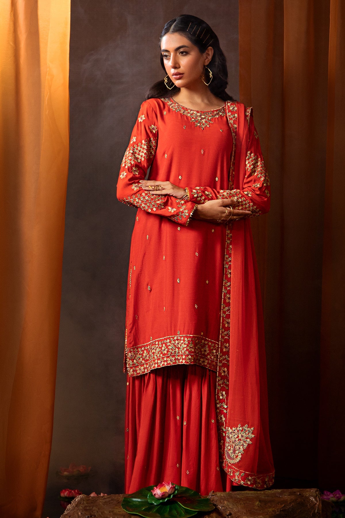 Kayseria - 3 Piece  Pk Raw Silk Suit