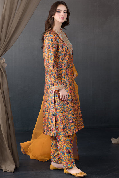Kayseria - 3 Piece Pk Raw Silk Suit