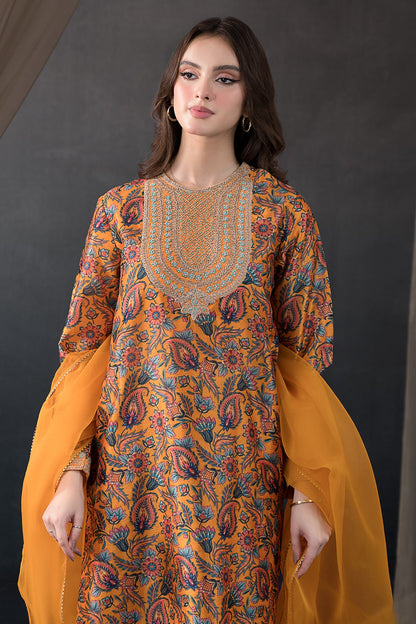 Kayseria - 3 Piece Pk Raw Silk Suit