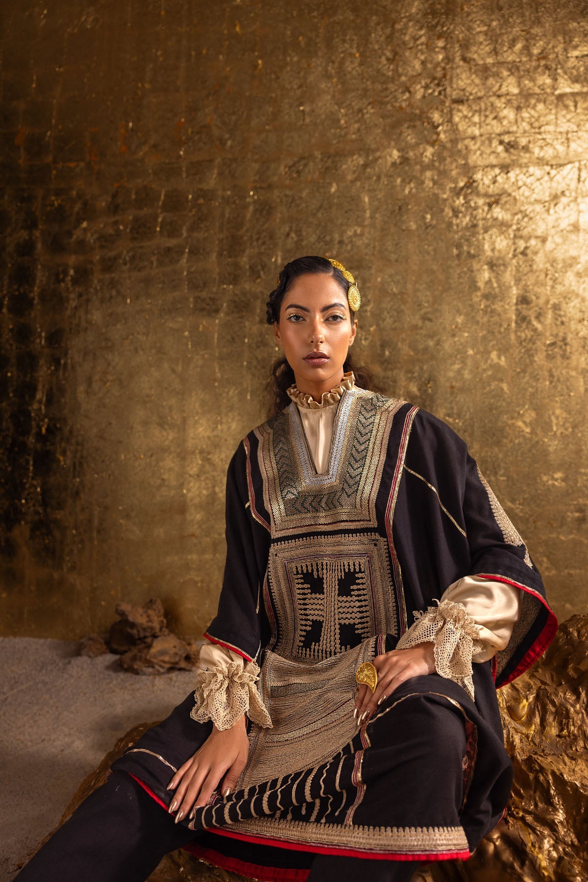 Kayseria - 2 Piece Viscose Karandi Shirt & Shalwar