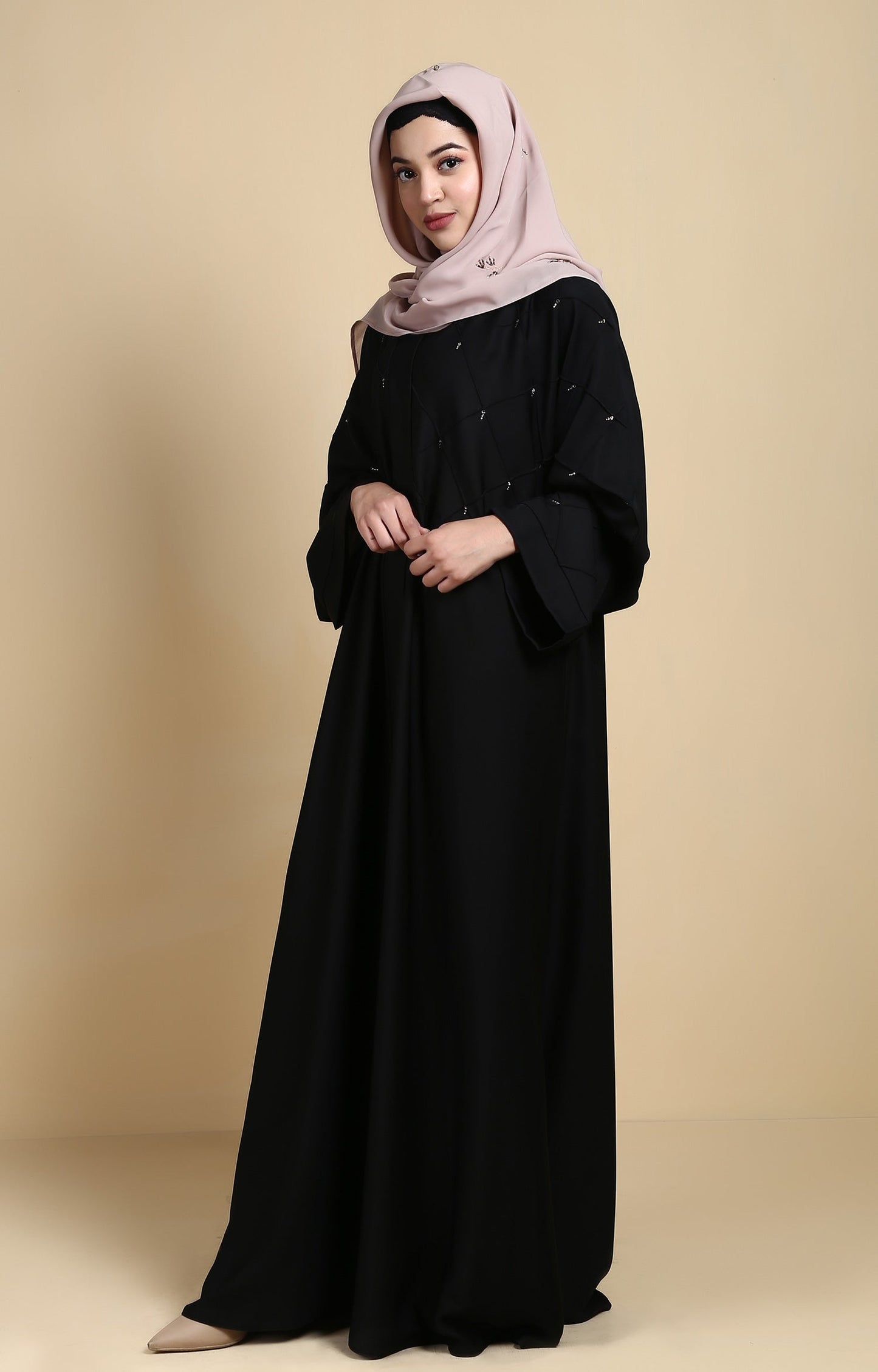 Hareer - Black Mesh Abaya