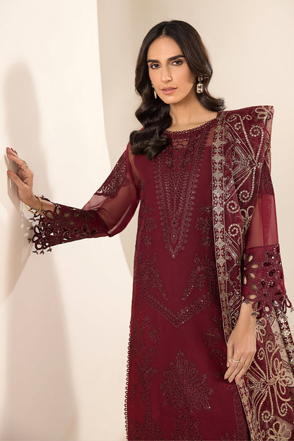 Alizeh - Embroidered Chiffon Maroon - V15D01 - Raisa