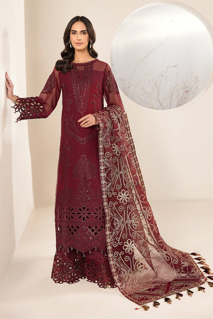 Alizeh - Embroidered Chiffon Maroon - V15D01 - Raisa
