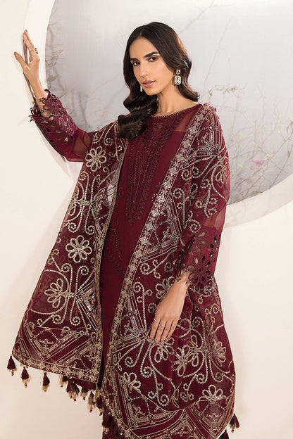 Alizeh - Embroidered Chiffon Maroon - V15D01 - Raisa