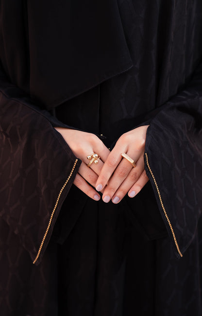 Hareer - NEANA BLACK FRONT OPEN ABAYA