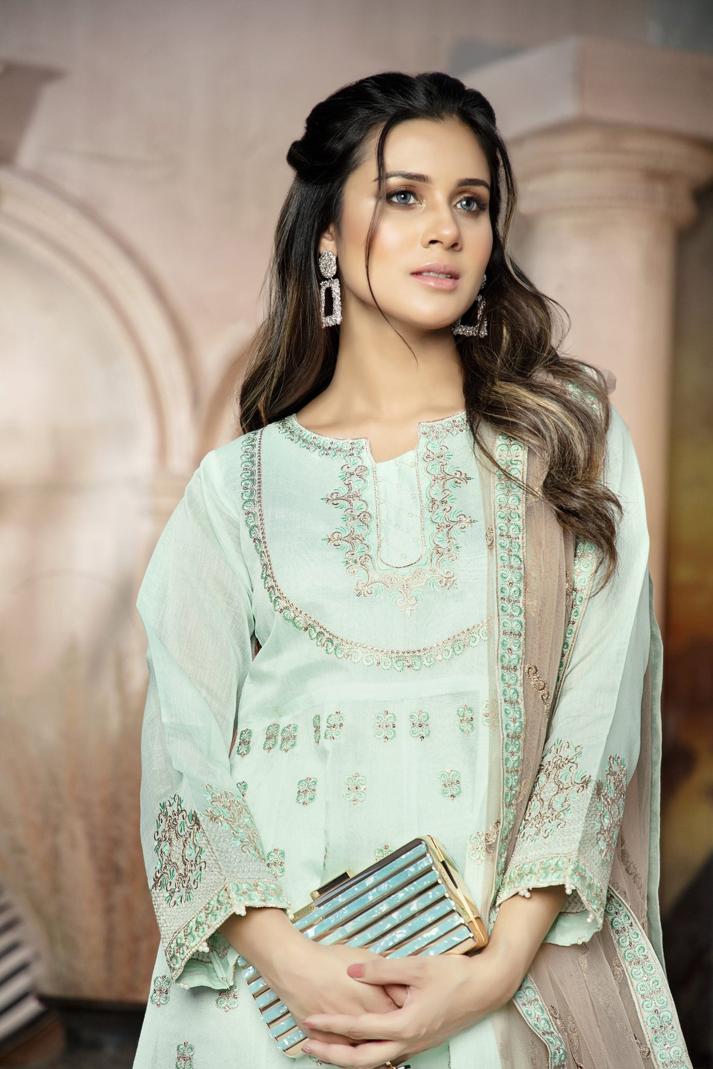 Ellena - 3-PC Stitched Paper Cotton Suit