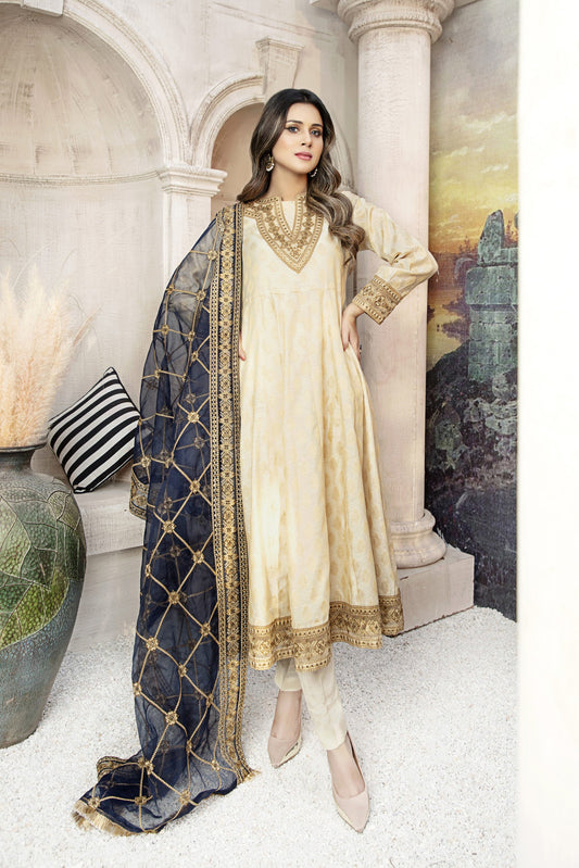 Ellena - 3-PC Stitched Paper Cotton Suit