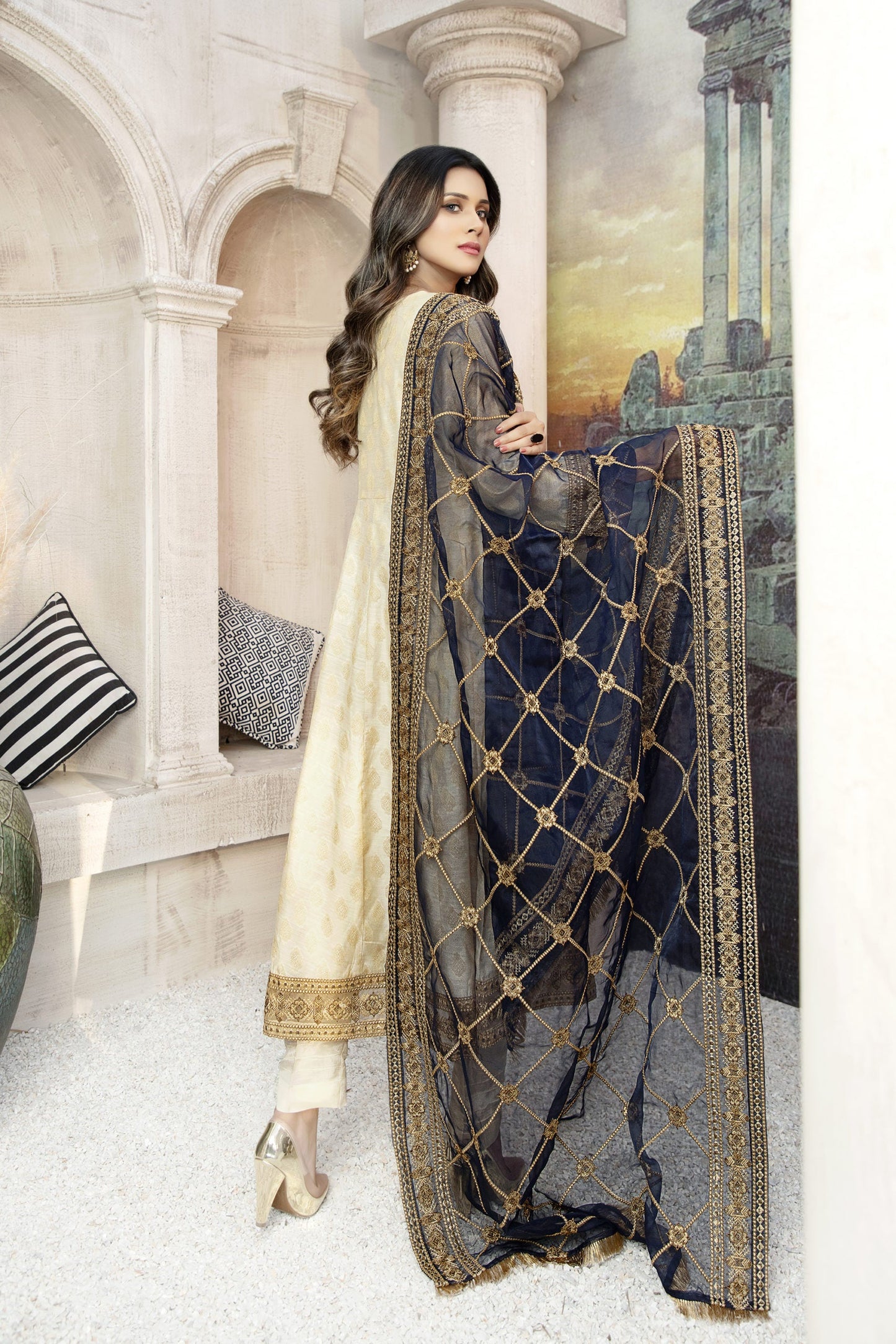 Ellena - 3-PC Stitched Paper Cotton Suit