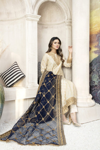 Ellena - 3-PC Stitched Paper Cotton Suit