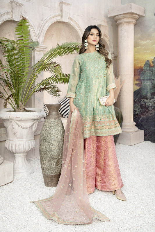 Ellena - 3-PC Stitched Masoori Cotton Suit