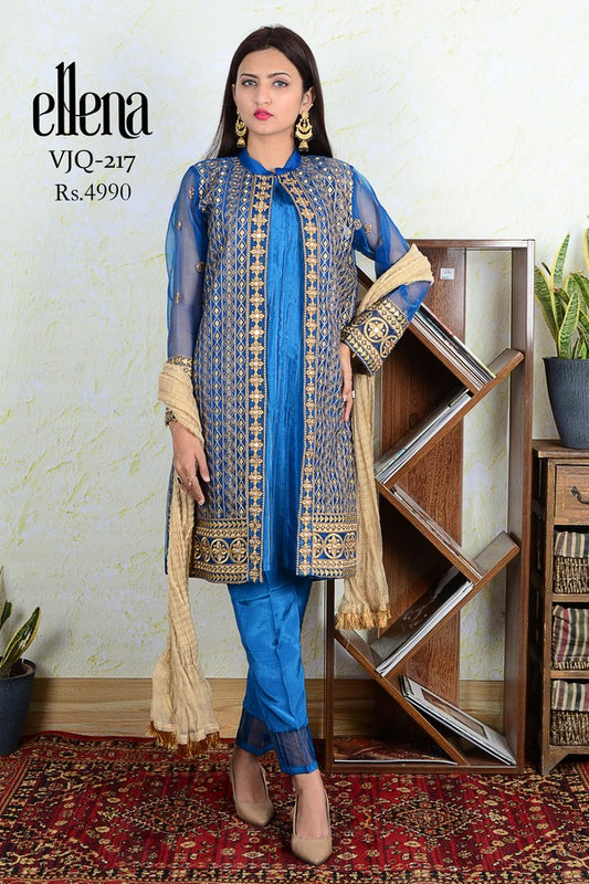 Ellena - 3-PC Stitched Jacquard Suit