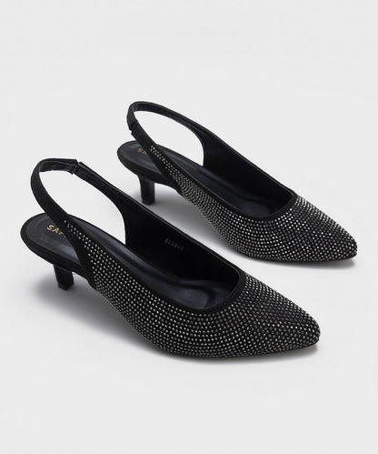 Sapphire - Embellished Kitten Heels