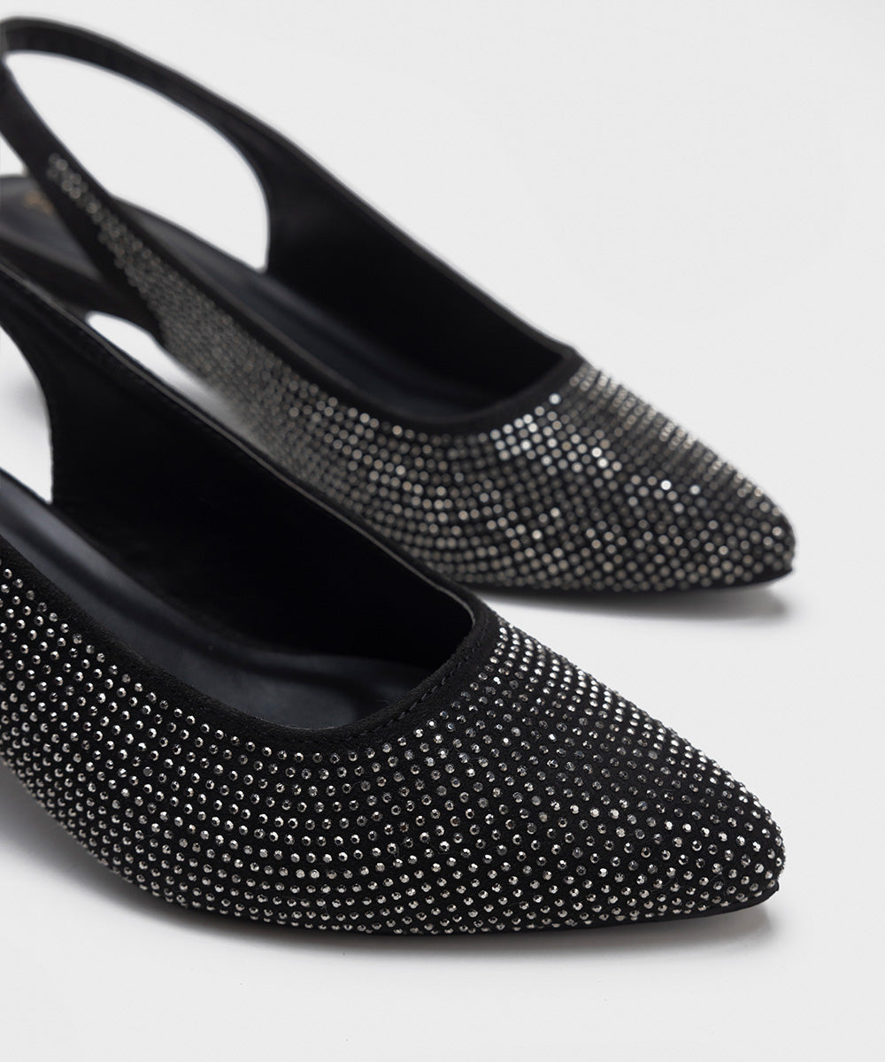Sapphire - Embellished Kitten Heels