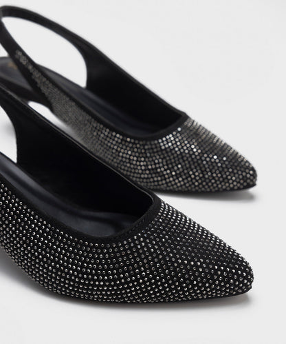 Sapphire - Embellished Kitten Heels