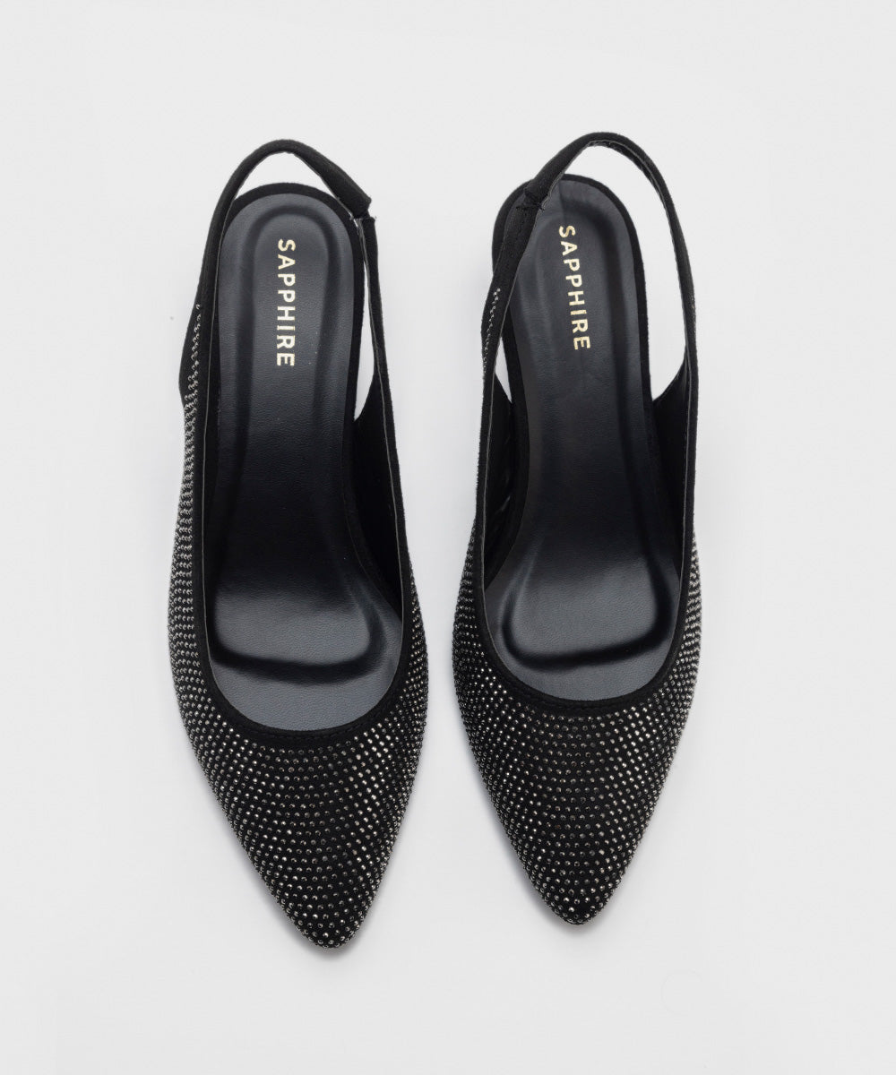 Sapphire - Embellished Kitten Heels