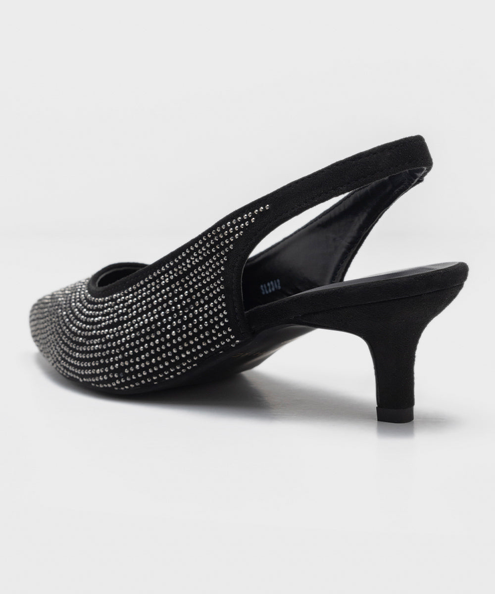 Sapphire - Embellished Kitten Heels