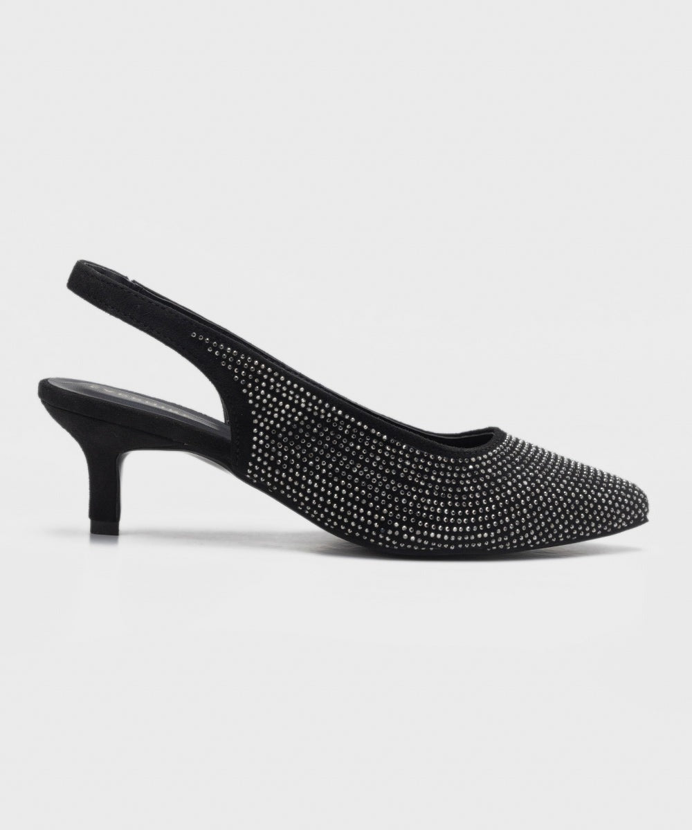 Sapphire - Embellished Kitten Heels