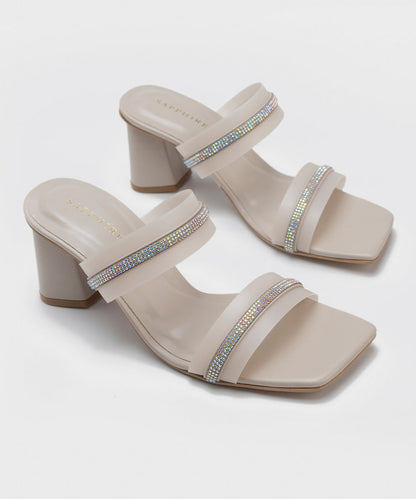 Sapphire - Embellished Block Heels