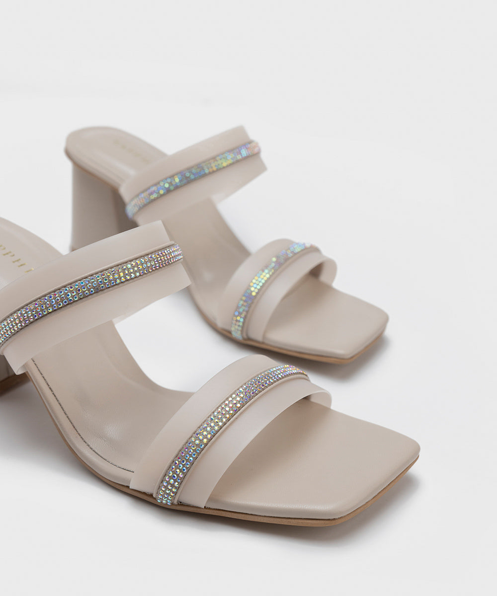 Sapphire - Embellished Block Heels