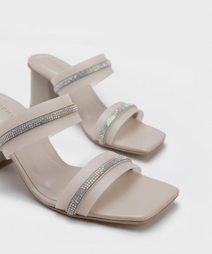 Sapphire - Embellished Block Heels