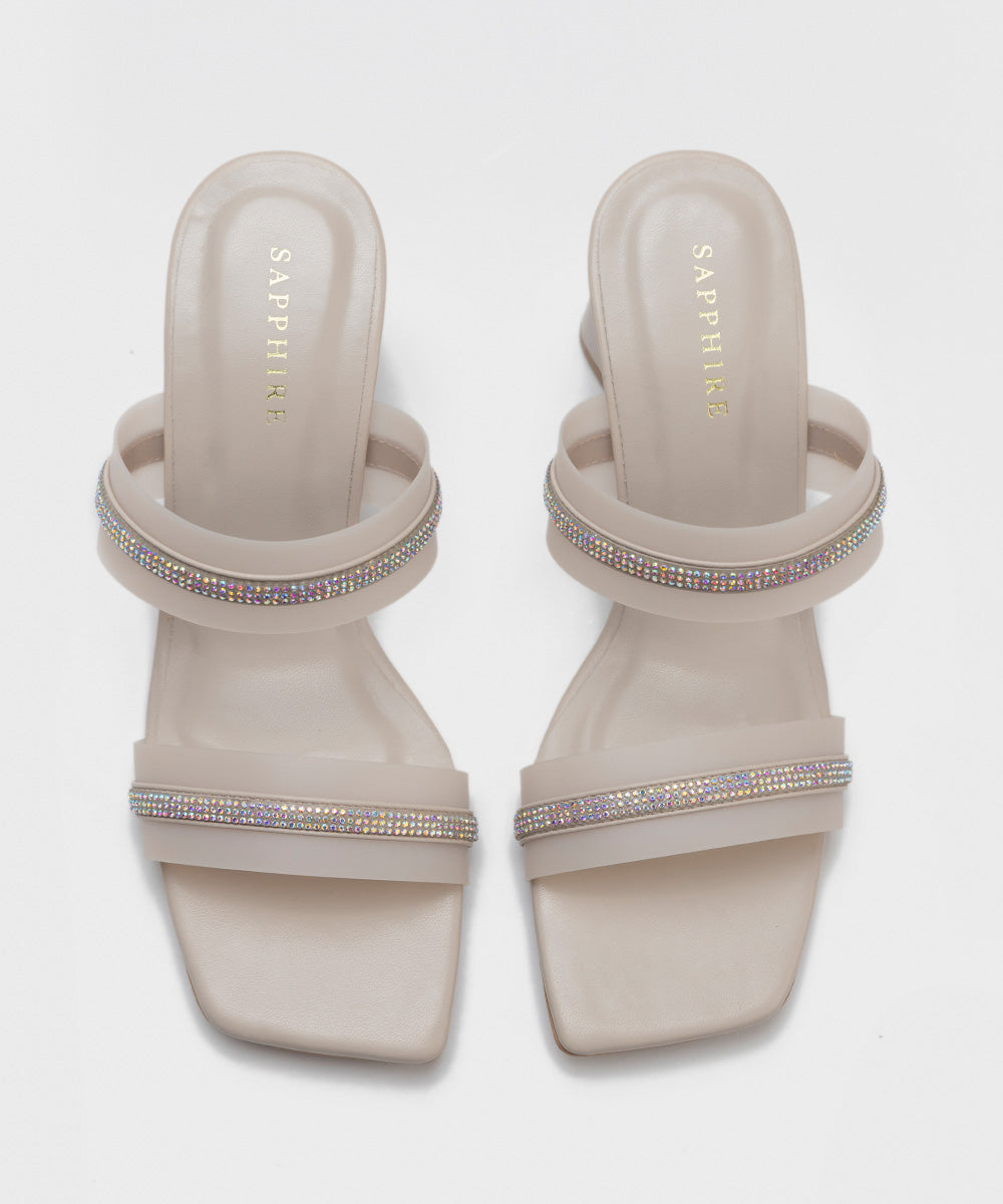 Sapphire - Embellished Block Heels
