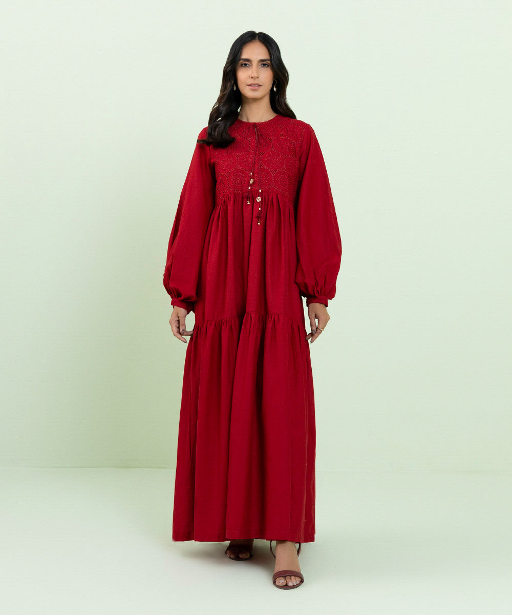 Sapphire - Embroidered Tiered Dress