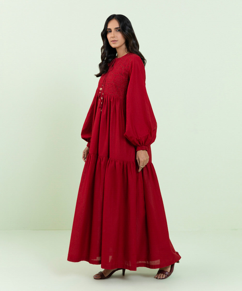 Sapphire - Embroidered Tiered Dress