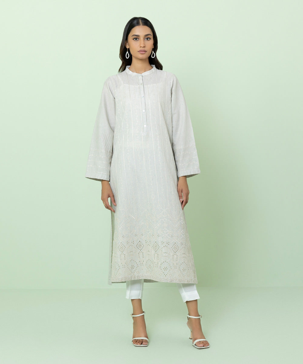 Sapphire - Embroidered Recycled Cotton Shirt