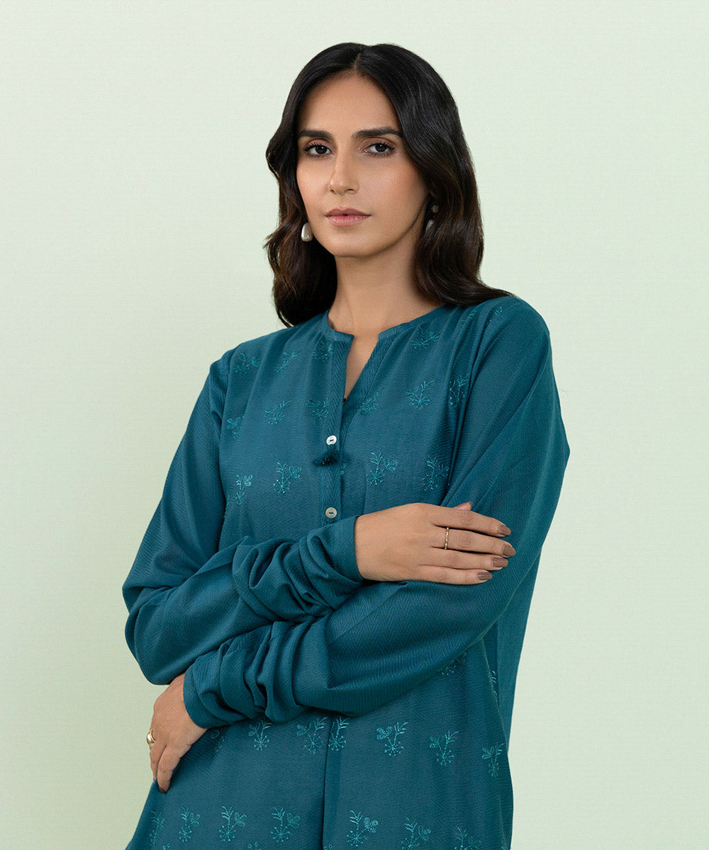 Sapphire - Embroidered Recycled Cotton Shirt