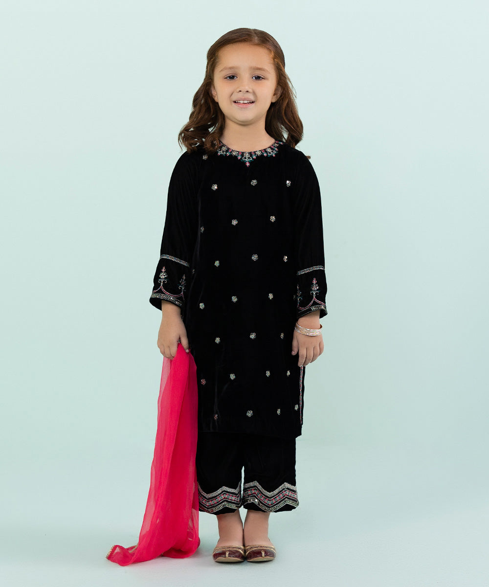 Sapphire - 3 Piece - Embroidered Velvet Suit