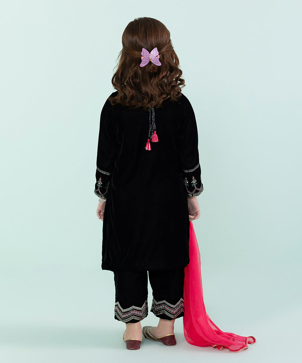 Sapphire - 3 Piece - Embroidered Velvet Suit