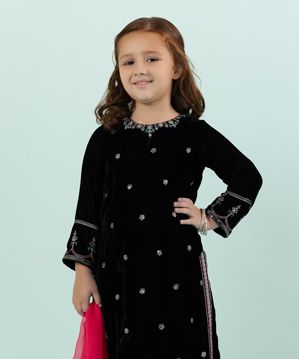 Sapphire - 3 Piece - Embroidered Velvet Suit