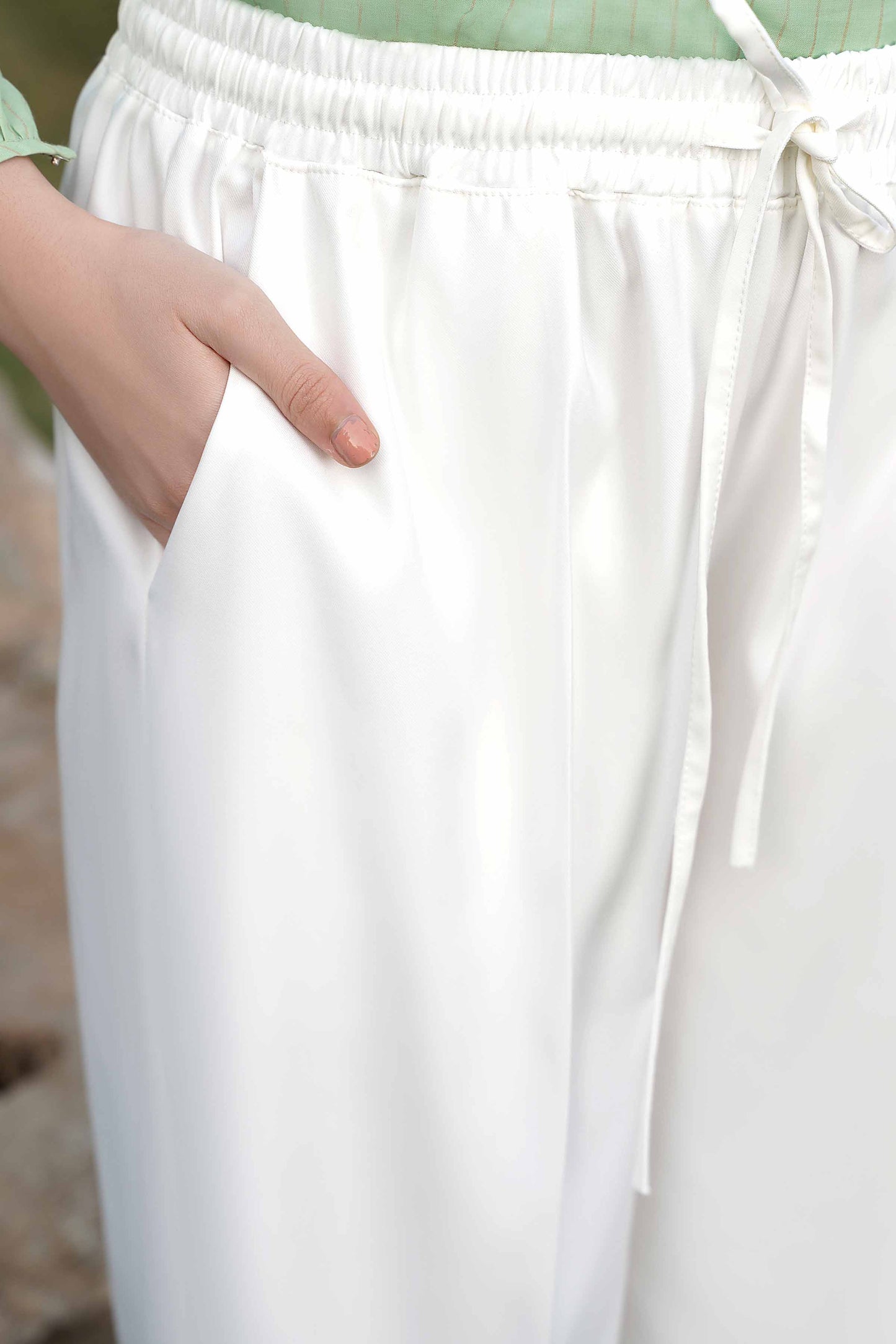Nishat Linen - Dyed Pants-White