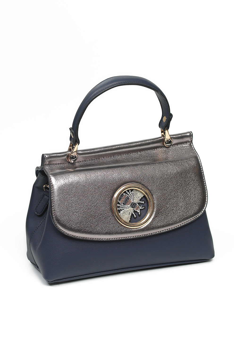 Nishat Linen - Navy Shoulder Bag-428912121-W22