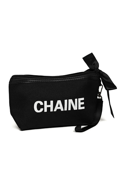 Nishat Linen - Black Vanity Bag-429412103-S22