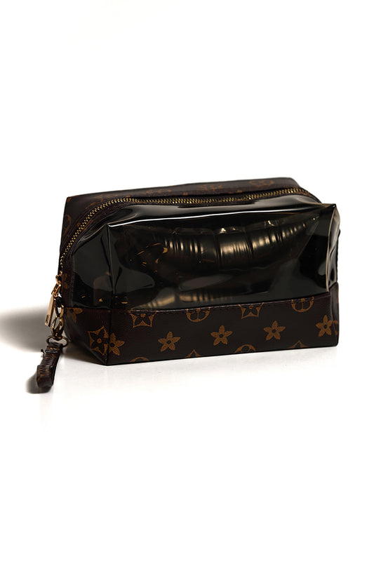 Nishat Linen - Coffee Vanity Bag-429422117-S22