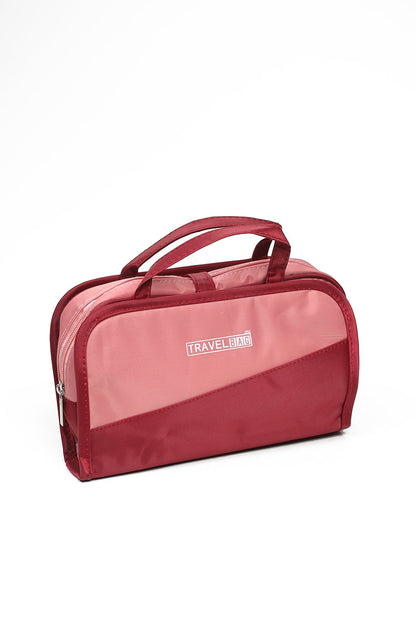 Nishat Linen - Khaki & Wine Red Vanity Bag-429512130-W22