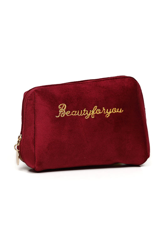 Nishat Linen - Wine Red Vanity Bag-429582122-S22