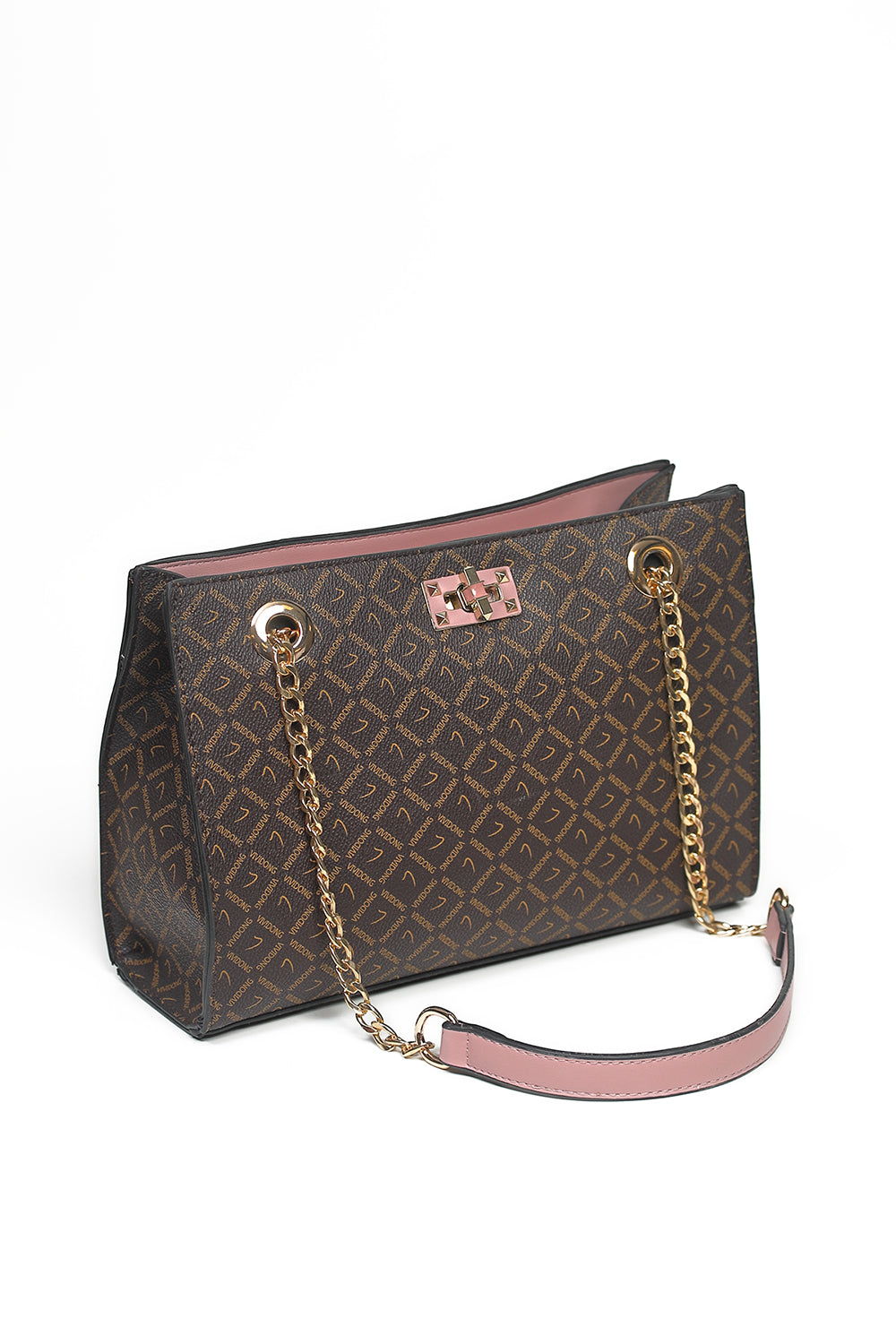 Nishat Linen - Brown & Pink Hand Bag-430222113-W22