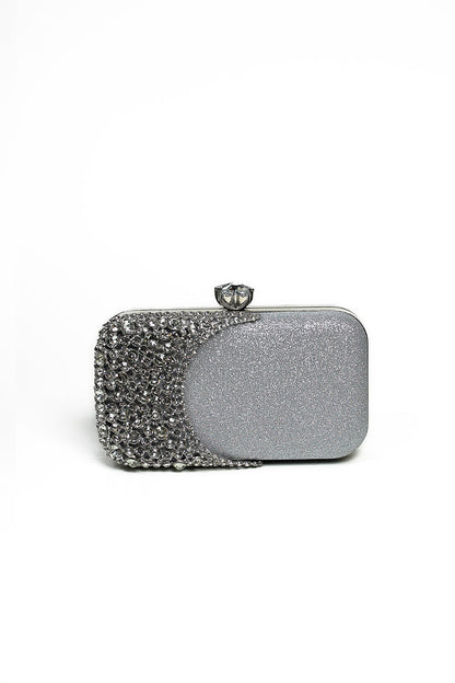 Nishat Linen - Silver Clutch-430632120-W22