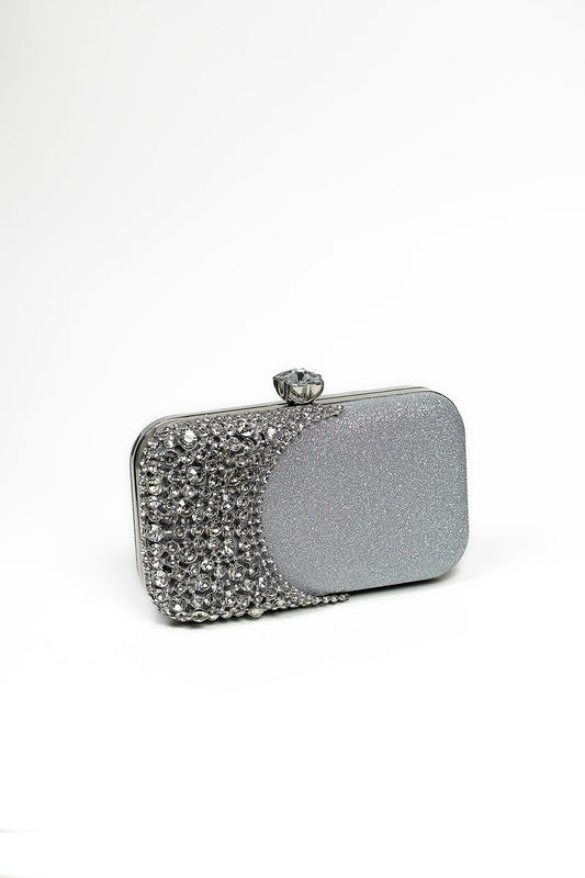 Nishat Linen - Silver Clutch-430632120-W22