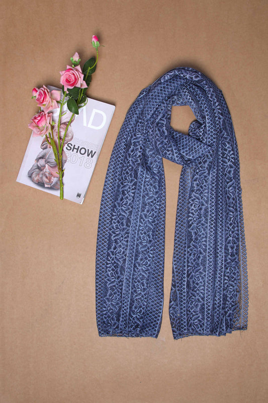 Nishat Linen - Navy Women Scarf - 432412121